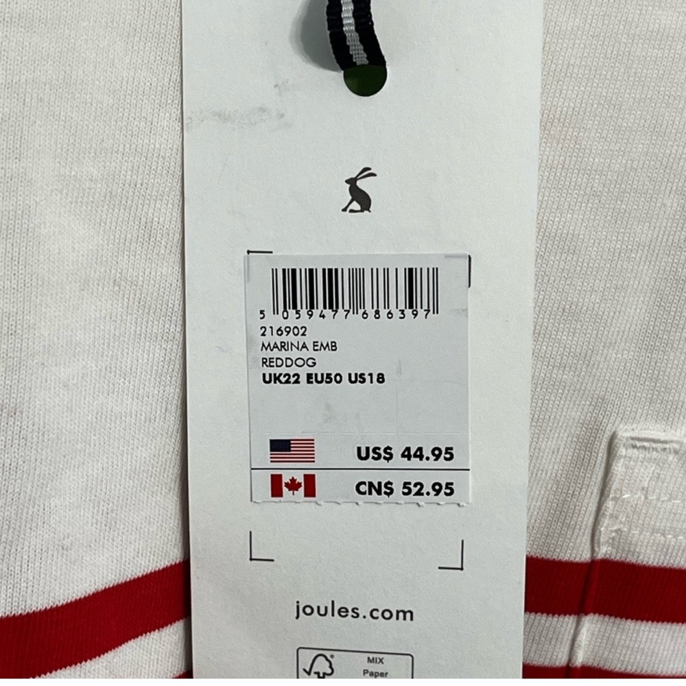 JOULES DALMATIAN RED STRIPED LONG SLEEVE TOP NWT - Picture 10 of 10